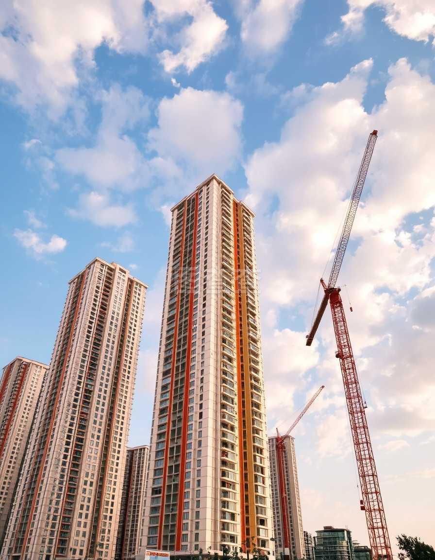住宅區建筑工地 構筑未來家園的工場